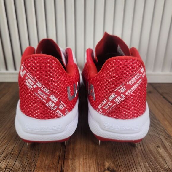 Under Armour Glyde 2 MT Metal Softball Cleats Women's 7 White Red Athletic Sport - Picture 4 of 10